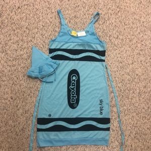 Halloween costume crayons sky blue